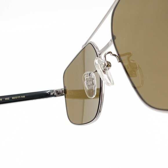 Gucci GG0529 Squared Aviator Sunglasses Silver Brown OS main image 11